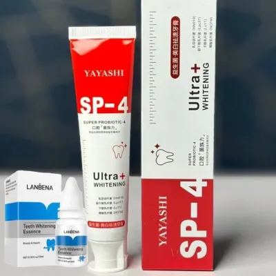 YAYASHI SP-4 Probiotic Ultra Whitening Toothpaste+ Lanbena Whitening Essence