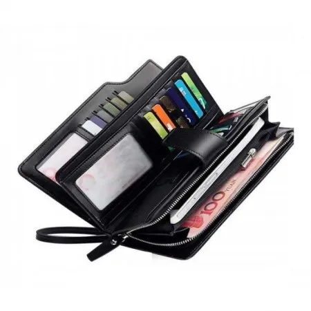 Men & Women PU Leather Receipt Holder Fashion Cash Holder Wallet